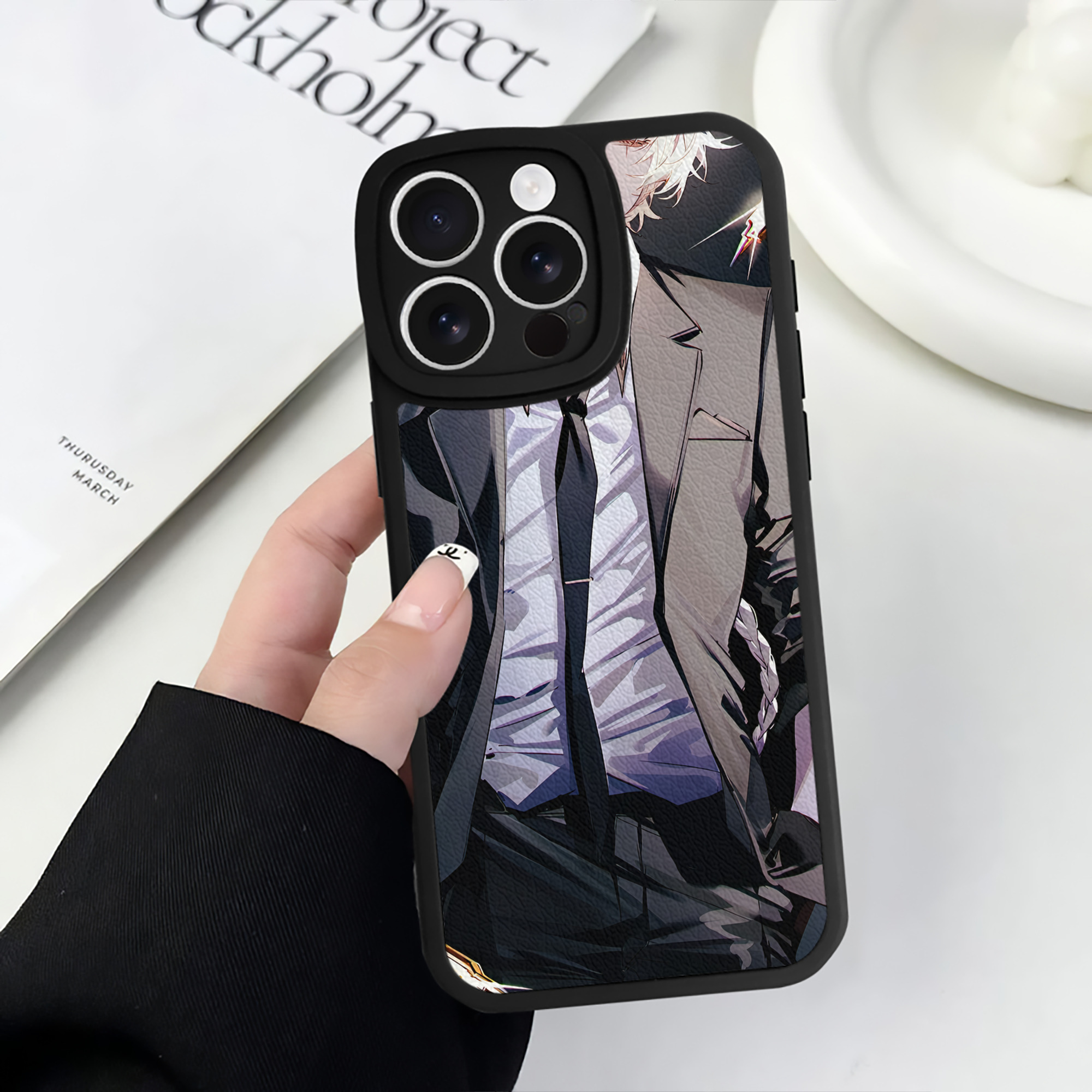 （画像用） 文豪ストレイドッグス Bungo Stray Dogs 【iPhone 16シリーズ対応】シリコンスマホケース（レザー調） 材質：シリコン